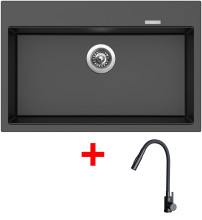 Sinks MAXIMO 780 Metalblack + ELASTA S černá matná 